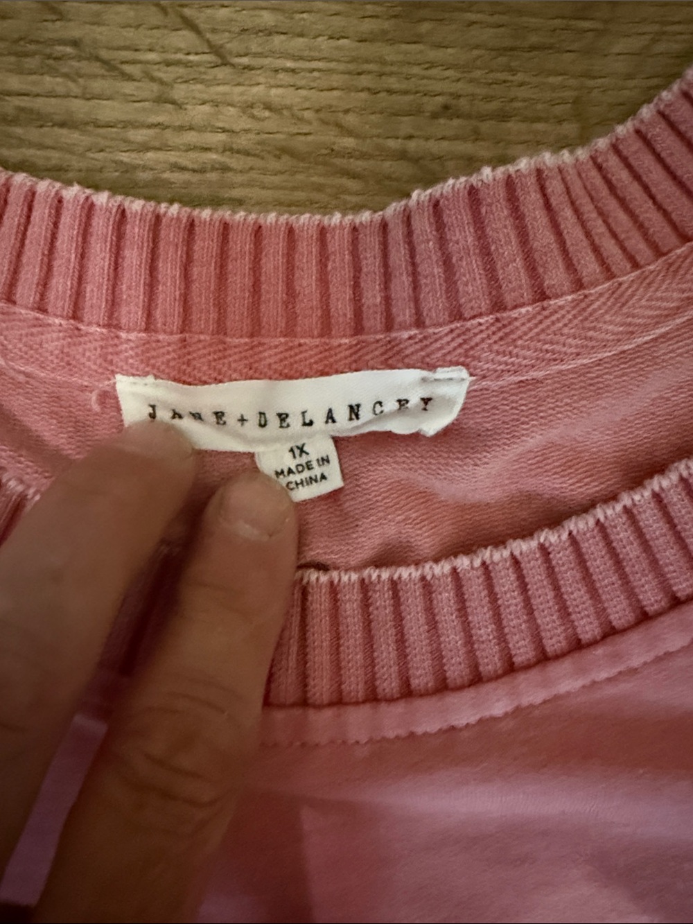 Jane and Delancey Pink 3/4 Sleeve Knit Pullover - Picture 2 of 2